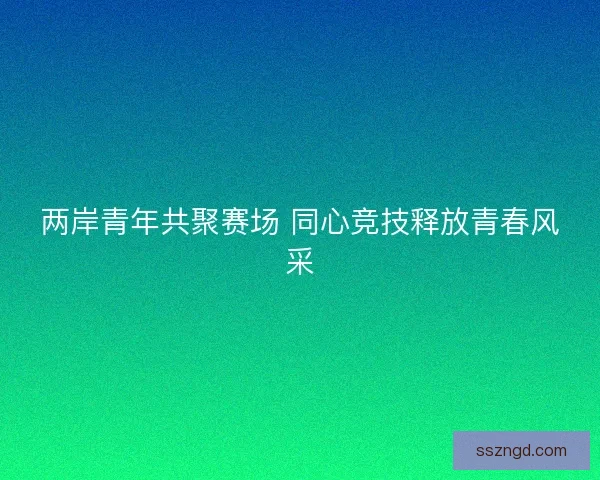 两岸青年共聚赛场 同心竞技释放青春风采